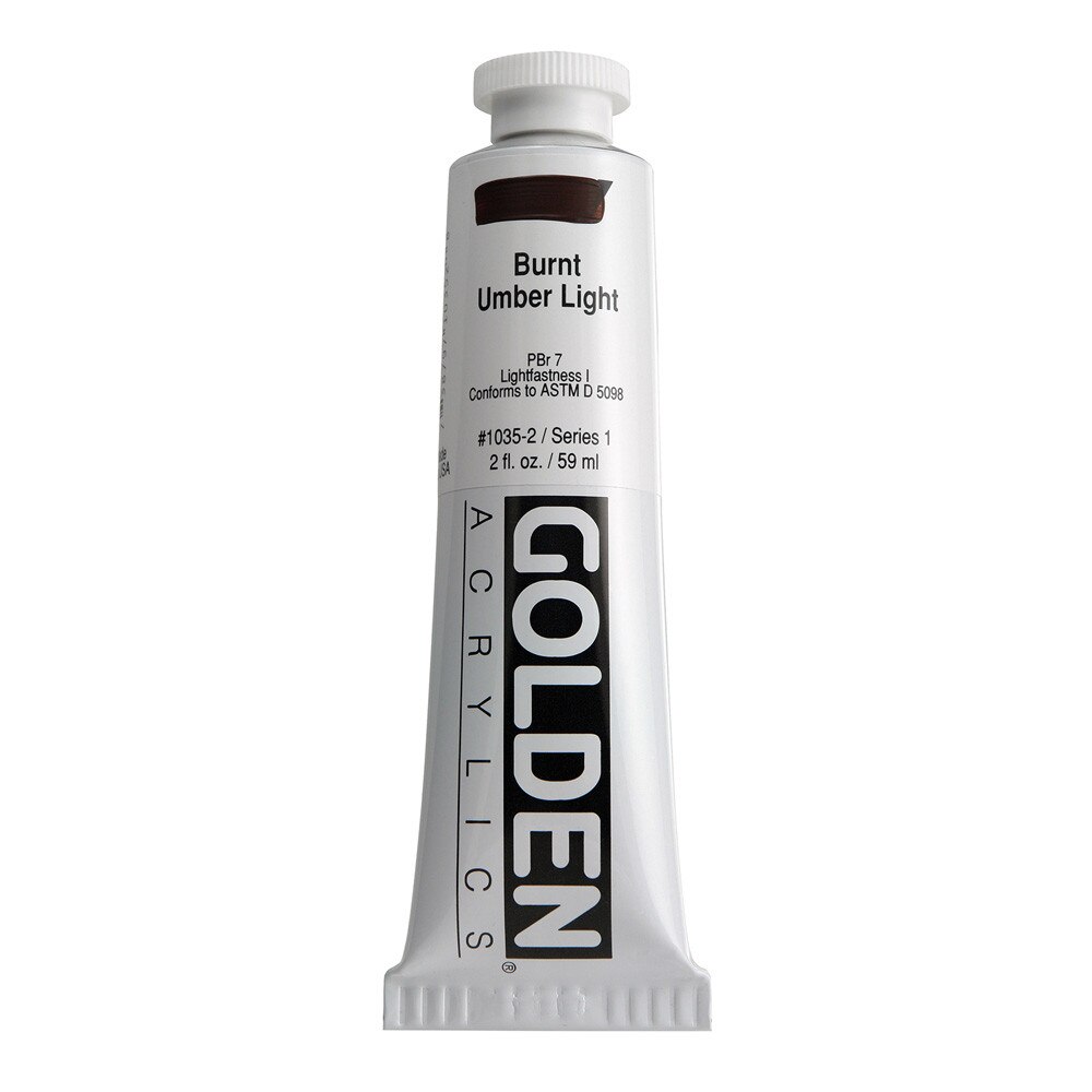 Golden Heavy Body Acrylic Tube 2oz Burnt Umber Light